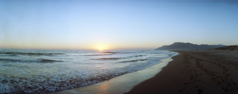 Framed Sunset over the sea, Patara Beach, Patara, Antalya Province, Turkey Print