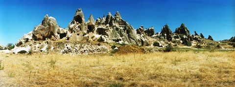 Framed Hill top with caves, Cappadocia, Central Anatolia Region, Turkey Print