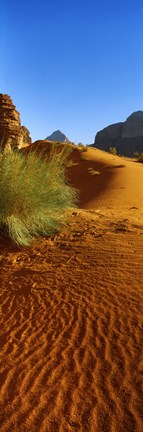 Framed Sand dunes in a desert, Jordan (vertical) Print