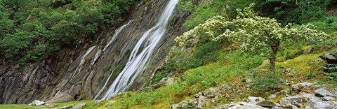 Framed High angle view of the Aber Falls, Abergwyngregyn, Gwynedd, Wales Print