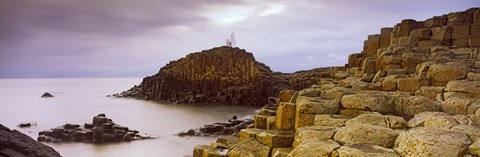 Framed Rock formations at the coast, Giant's Causeway, Bushmills, County Antrim, Northern Ireland Print