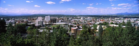 Framed High angle view of a city, Spokane, Washington State Print