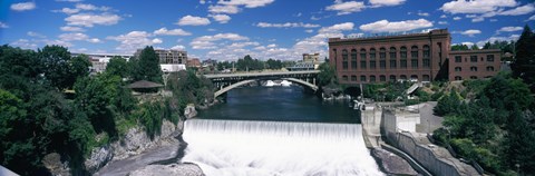 Framed Monroe Street Bridge across Spokane River, Spokane, Washington State Print