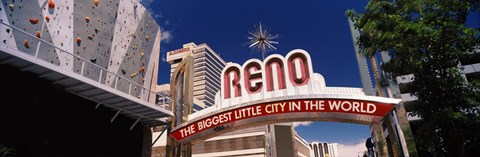 Framed Low angle view of the Reno Arch at Virginia Street, Reno, Nevada Print