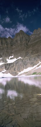 Framed Reflections on lake at US Glacier National Park, Montana Print