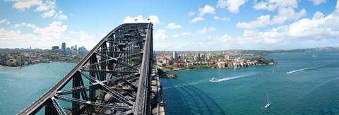 Framed Sydney from top of observation pylon of Sydney Harbor Bridge, New South Wales, Australia Print