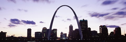 Framed Gateway Arch with city skyline, St. Louis, Missouri Print