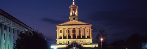 Framed Government building at dusk, Tennessee State Capitol, Nashville, Davidson County, Tennessee, USA Print