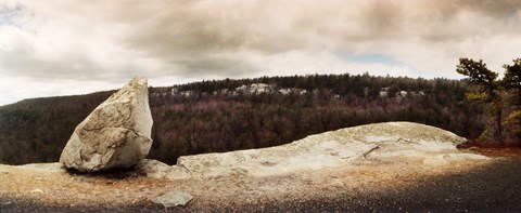 Framed Boulders with trees in the background, Gertrude's Nose, Minnewaska State Park, Catskill Mountains, New York State, USA Print