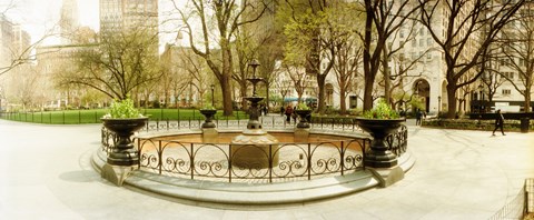 Framed Fountain in Madison Square Park in the spring, Manhattan, New York City, New York State, USA Print