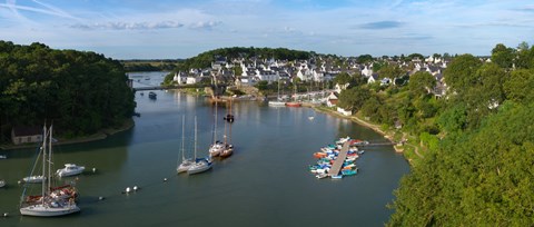 Framed Boats in the sea, Le Bono, Gulf Of Morbihan, Morbihan, Brittany, France Print