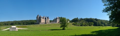 Framed Castle on a hill, Chateau de Montpoupon, Indre-Et-Loire, Pays-De-La-Loire, Touraine, France Print