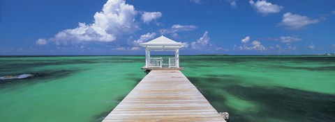 Framed Pier in the sea, Bahamas Print