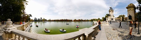 Framed Boats in a lake, Buen Retiro Park, Madrid, Spain Print