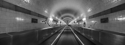 Framed Underground walkway, Old Elbe Tunnel, Hamburg, Germany Print
