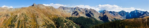 Framed Snowcapped mountain peaks, San Juan National Forest, Colorado, USA Print