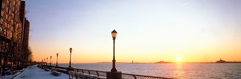 Framed Overlooking the Water, New York NY USA Print