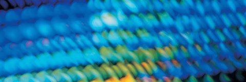 Framed Abstract in Blue Print