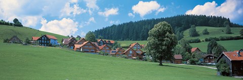 Framed Mountainside Village, Appenzell Switzerland Print