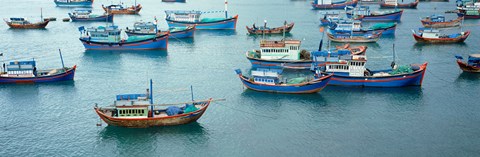 Framed Fishing boats, Mui Ne, Vietnam Print
