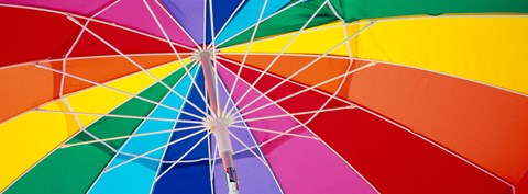 Framed Close-up of beach umbrella, Fort Desoto Park, Tierra Verde, Florida Print