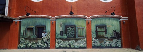 Framed Mural on a wall, Cancun, Yucatan, Mexico Print