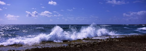 Framed Waves breaking on the coast, East End, Anguilla Print