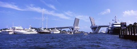 Framed Bridge across a canal, Atlantic Intracoastal Waterway, Fort Lauderdale, Broward County, Florida, USA Print
