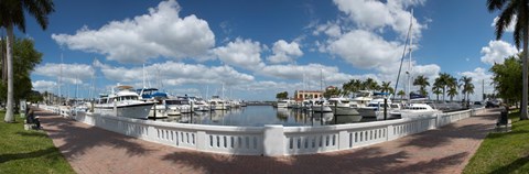 Framed Park at the riverside, Twin Dolphin Marina, Manatee River, Bradenton, Manatee County, Florida Print