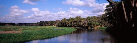 Framed Reflection of clouds in a river, Myakka River, Myakka River State Park, Sarasota County, Florida, USA Print
