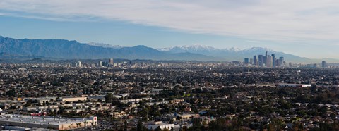 Framed High angle view of a city, Mt Wilson, Mid-Wilshire, Los Angeles, California, USA Print