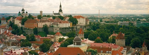 Framed High angle view of a townscape, Old Town, Tallinn, Estonia Print
