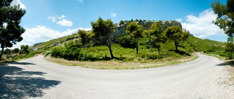 Framed Curve in the road, Bouches-Du-Rhone, Provence-Alpes-Cote d'Azur, France Print