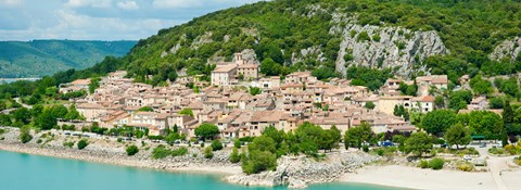 Framed Village on the Lake of Sainte-Croix, France Print