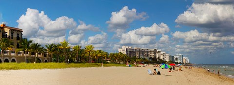 Framed Tourists on the beach, Lauderdale, Florida Print