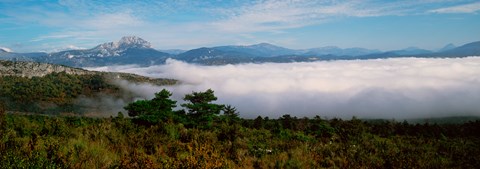 Framed Morning fog on Verdon Gorge, Provence-Alpes-Cote d&#39;Azur, France Print