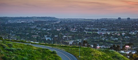 Framed Aerial view of a city viewed from Baldwin Hills Scenic Overlook, Culver City, Los Angeles County, California, USA Print