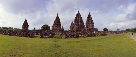 Framed 9th century Hindu temple Prambanan on Java Island, Indonesia Print