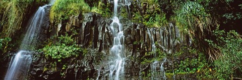 Framed Waterfall in a forest, Hawaii, USA Print
