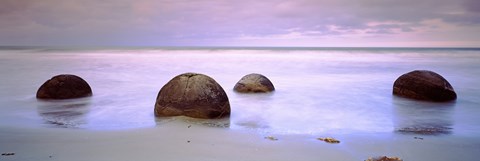 Framed Moeraki Boulders on the beach, Oamaru, Otago Region, South Island, New Zealand Print