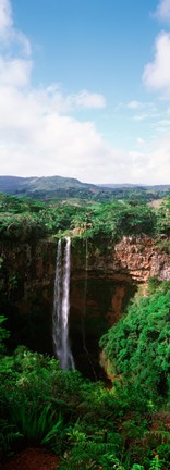 Framed Waterfall, Chamarel Waterfall, Chamarel, Mauritius Island, Mauritius (vertical) Print