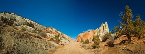 Framed Cottonwood Canyon Road passing through Grand Staircase-Escalante National Monument, Utah, USA Print