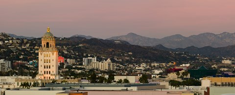 Framed Beverly Hills City Hall, Beverly Hills, West Hollywood, Hollywood Hills, California Print