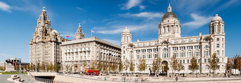 Framed Buildings at the waterfront, Royal Liver Building, Port Of Liverpool Building, Liverpool, Merseyside, England Print