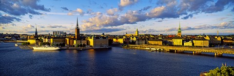 Framed City at the waterfront, Gamla Stan, Stockholm, Sweden Print