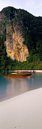 Framed Longtail boat in Ton Sai Bay, Phi Phi Don, Thailand Print