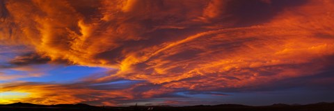 Framed Clouds in the sky at sunset, Taos, Taos County, New Mexico, USA Print