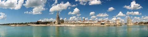 Framed Three towers at the port of La Rochelle, Charente-Maritime, Poitou-Charentes, France Print