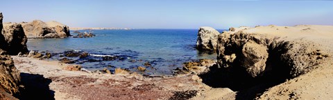 Framed Rock formations on the beach, Marcona, Nazca, Peru Print