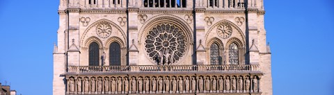 Framed Architectural detail of a cathedral, Notre Dame de Paris, Paris, Ile-de-France, France Print